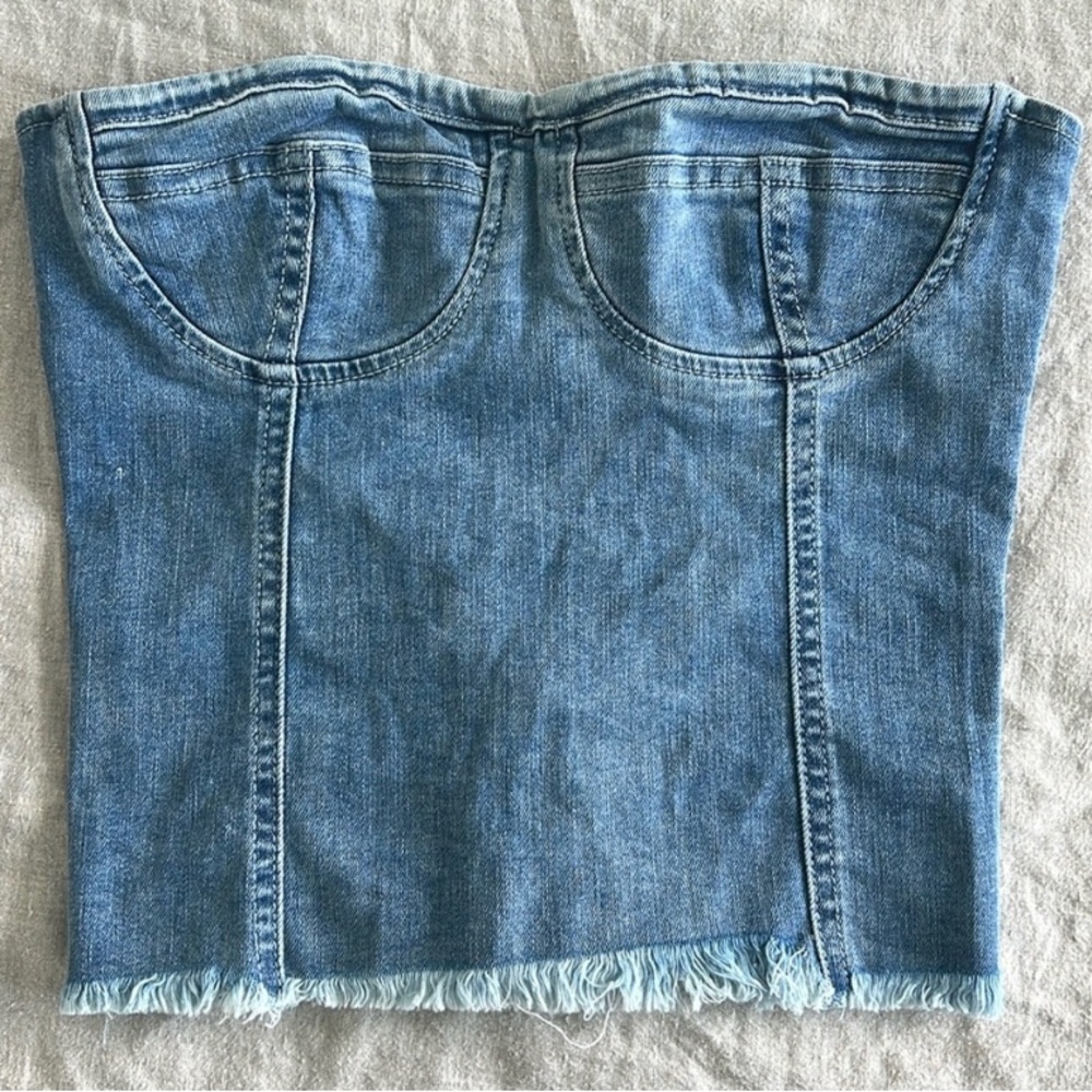 Revolve- Superdown Jean strapless corset top